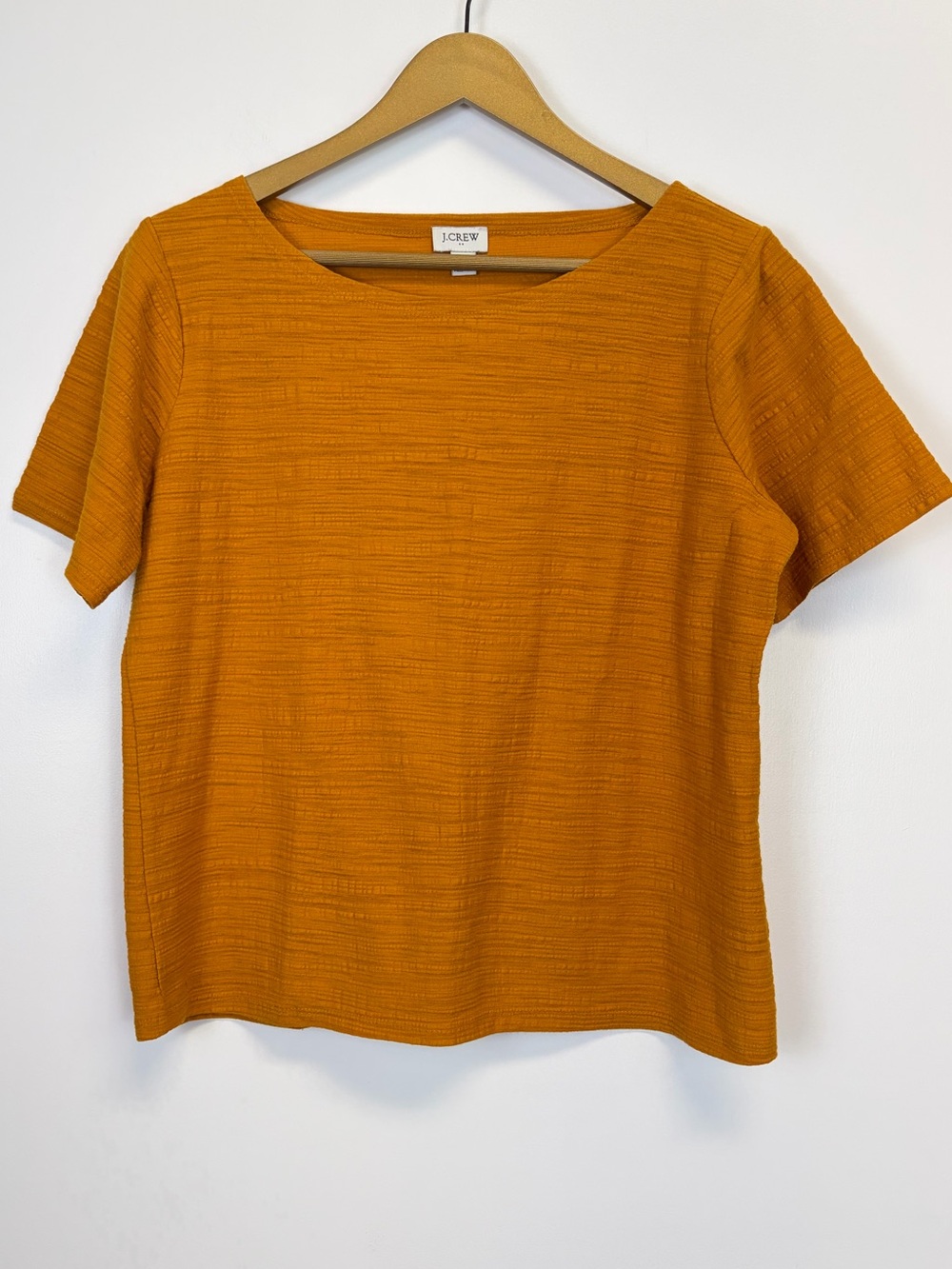 J. Crew Yellow Textured Short Sleeve Top
